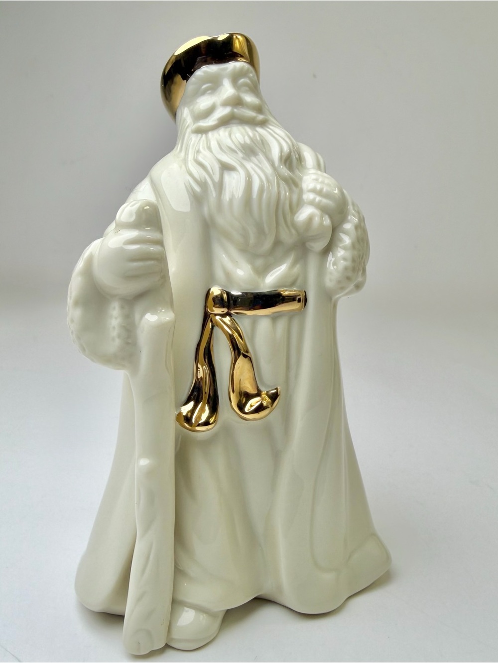Lenox Ivory & Gold Santa Claus  Figurine Christmas Decor Vintage